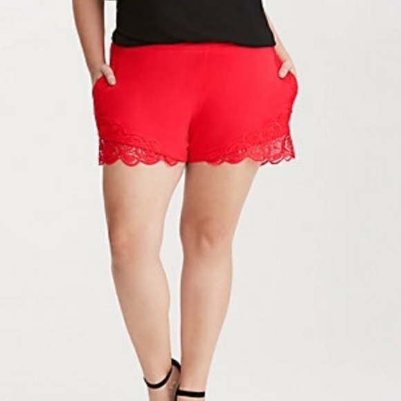 Torrid Lace Appliqué Rayon Shorts - Picture 2 of 5